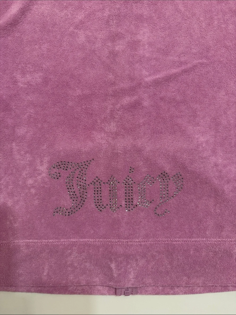 Juicy Couture Pink Terry Rhinestone Hoodie Shorts Set Y2K NWT L